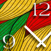 Abstrakt rot grün gelb Designer Wanduhr modernes Wanduhren Design leise kein ticken dixtime 3DS-0043