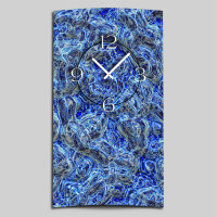 Abstrakt blau marmoriert Designer Wanduhr modernes Wanduhren Design leise kein ticken dixtime 3DS-0037