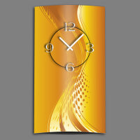 Abstrakt orange hochkant Designer Wanduhr modernes...