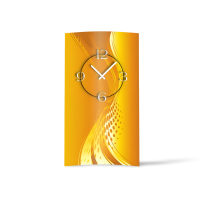 Abstrakt orange hochkant Designer Wanduhr modernes...