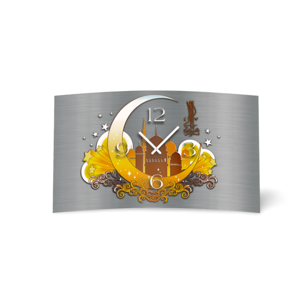 Halbmond Designer Wanduhr modernes Wanduhren Design leise kein ticken dixtime 3DS-0033