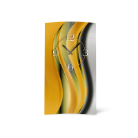 Abstrakt grün orange Designer Wanduhr modernes...