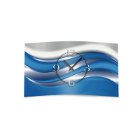 Abstrakt silber blau  Designer Wanduhr modernes Wanduhren...