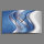 Abstrakt blau silber Designer Wanduhr modernes Wanduhren Design leise kein ticken dixtime 3DS-0024
