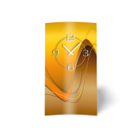 Abstrakt caramel braun hochkant Designer Wanduhr modernes...