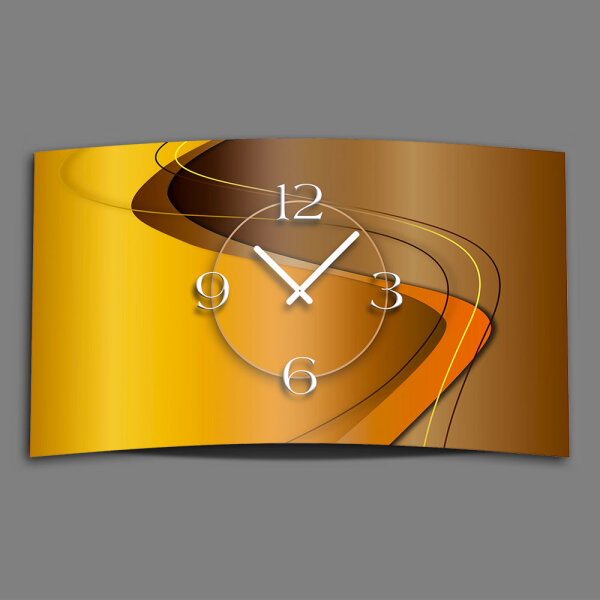 Abstrakt caramell braun Designer Wanduhr modernes Wanduhren Design leise kein ticken dixtime 3DS-0021