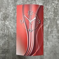 Abstrakt kupferrot hochkant Designer Wanduhr modernes...