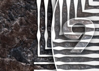 Tischuhr 30cmx30cm inkl. Alu-Ständer -abstraktes Design geräuschloses Quarzuhrwerk -Kaminuhr-Standuhr TU6058 DIXTIME