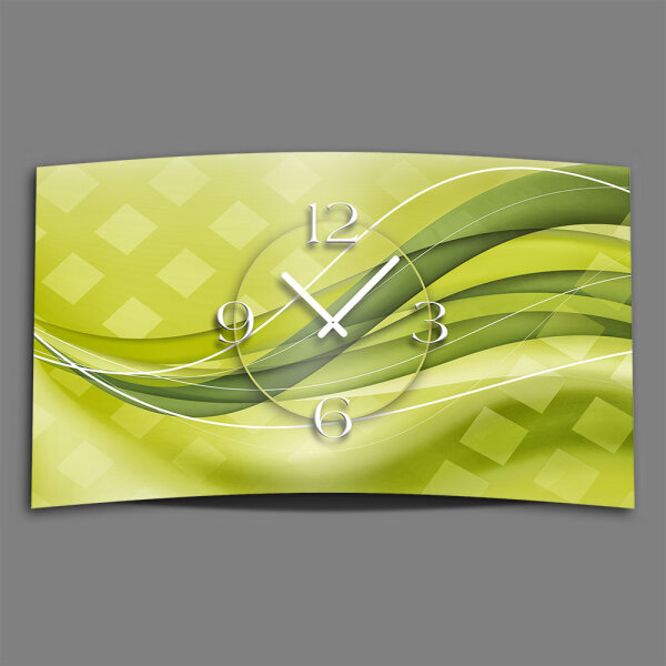 Abstrakt grün Designer Wanduhr modernes Wanduhren Design leise kein ticken dixtime 3DS-0017