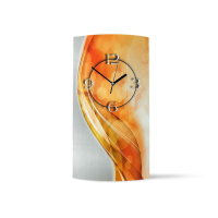 Abstrakt apricot hochkant Designer Wanduhr modernes...