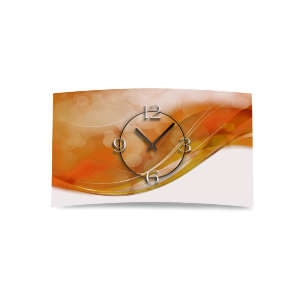 Abstrakt apricot Designer Wanduhr modernes Wanduhren Design leise kein ticken dixtime 3DS-0012