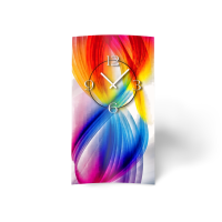 Abstrakt bunt hochkant Designer Wanduhr modernes...
