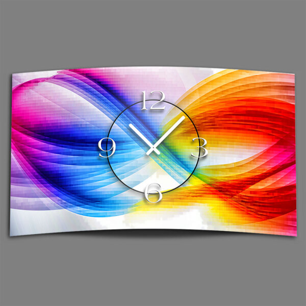 Abstrakt bunt Designer Wanduhr modernes Wanduhren Design leise kein ticken dixtime 3DS-0010
