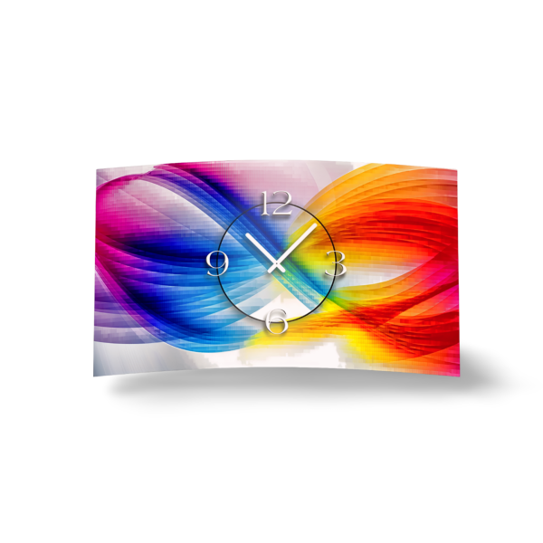 Abstrakt bunt Designer Wanduhr modernes Wanduhren Design leise kein ticken dixtime 3DS-0010