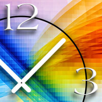 Abstrakt bunt Designer Wanduhr modernes Wanduhren Design leise kein ticken dixtime 3DS-0010
