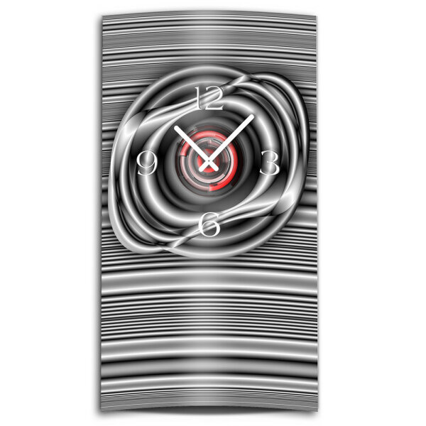 Abstrakt grau Designer Wanduhr modernes Wanduhren Design leise kein ticken dixtime 3DS-0005