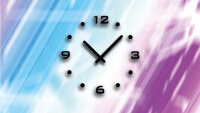 Abstrakt blau lila pink Designer Wanduhr modernes...