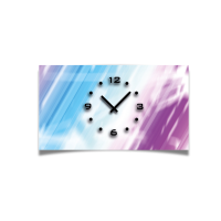 Abstrakt blau lila pink Designer Wanduhr modernes...