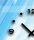 Abstrakt blau lila pink Designer Wanduhr modernes Wanduhren Design leise kein ticken dixtime 3DS-0431