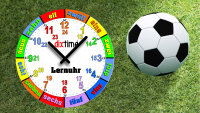 Kinder-Lernuhr Fussball und Rasen, leise kein ticken,...