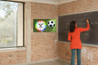 Kinder-Lernuhr Fussball und Rasen, leise kein ticken,...