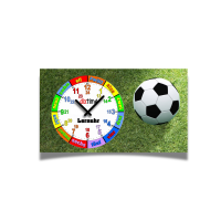 Kinder-Lernuhr Fussball und Rasen, leise kein ticken,...