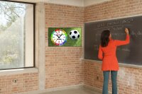 Kinder-Lernuhr Fussball und Rasen, leise kein ticken,...