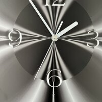 Digital Designer Wanduhr hochkant, Art abstrakt sw modernes Wanduhren Design, leise kein ticken, dixtime 3D-0442