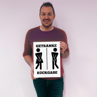 Premium Alu-Dibond Wandbild Getränkerückgabe – sofort aufhängbereit