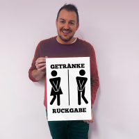 Premium Alu-Dibond Wandbild Getränkerückgabe – sofort aufhängbereit