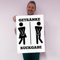 Premium Alu-Dibond Wandbild Getränkerückgabe – sofort aufhängbereit