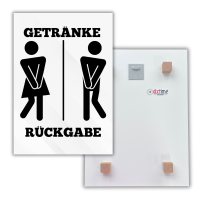 Premium Alu-Dibond Wandbild Getränkerückgabe – sofort aufhängbereit