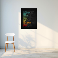 Premium Alu-Dibond Wandbild "Think Positiv"...