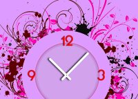 Tischuhr 30cmx30cm inkl. Alu-Ständer -Vintage Style pink rosa  geräuschloses Quarzuhrwerk -Wanduhr-Standuhr TU5051 DIXTIME