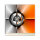 Tischuhr 30cmx30cm inkl. Alu-Ständer -modernes Design silbergrau orange  geräuschloses Quarzuhrwerk -Wanduhr-Standuhr TU5035 DIXTIME