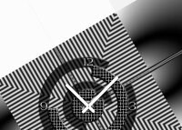 Tischuhr 30cmx30cm inkl. Alu-Ständer- modernes Design schwarz weiß geräuschloses Quarzuhrwerk -Wanduhr-Standuhr TU5029 DIXTIME