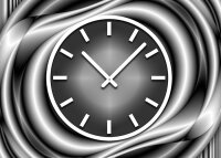 Tischuhr 30cmx30cm inkl. Alu-Ständer -abstraktes Design  schwarz grau geräuschloses Quarzuhrwerk  - Wanduhr-Standuhr TU3162 DIXTIME