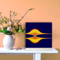 Tischuhr 30cmx30cm inkl. Alu-Ständer -edles Design blau orange geräuschloses Quarzuhrwerk  -Kaminuhr-Standuhr TU3156 DIXTIME