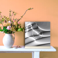 Tischuhr 30cmx30cm inkl. Alu-Ständer -edles Design...
