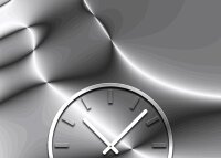 Tischuhr 30cmx30cm inkl. Alu-Ständer -edles Design silber grau geräuschloses Quarzuhrwerk  -Kaminuhr-Standuhr TU3155 DIXTIME