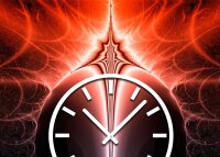 Tischuhr 30cmx30cm inkl. Alu-Ständer -abstraktes Design rot schwarz blau geräuschloses Quarzuhrwerk -Kaminuhr-Standuhr TU3095 DIXTIME