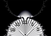 Tischuhr 30cmx30cm inkl. Alu-Ständer -abstraktes Design schwarz weiß geräuschloses Quarzuhrwerk  -Kaminuhr-Standuhr TU3094 DIXTIME