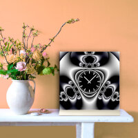 Tischuhr 30cmx30cm inkl. Alu-Ständer - edles Design...