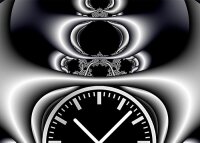 Tischuhr 30cmx30cm inkl. Alu-Ständer - edles Design schwarz grau geräuschloses Quarzuhrwerk - Kaminuhr - Standuhr TU3091 DIXTIME
