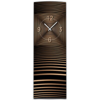 Wanduhr XXL 3D Optik Dixtime abstrakt bronze 30x90 cm...