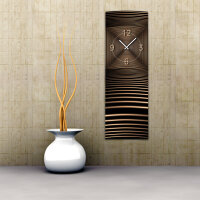 Wanduhr XXL 3D Optik Dixtime abstrakt bronze 30x90 cm...