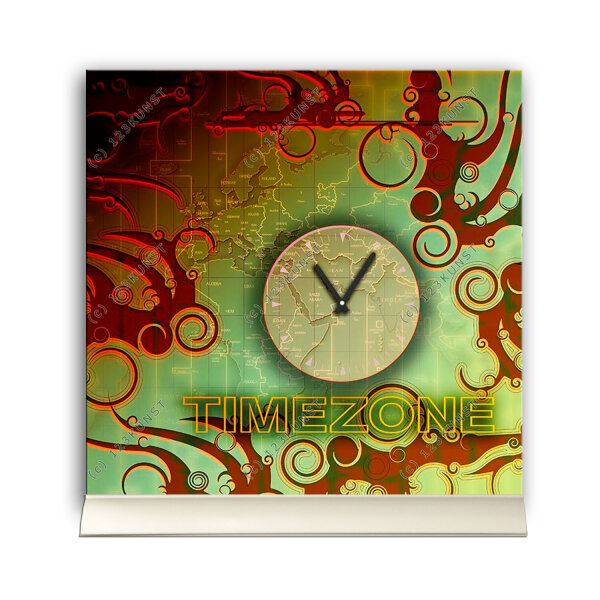 Tischuhr 30cmx30cm inkl. Alu-Ständer -modernes Design, geräuschloses Quarzuhrwerk -Kaminuhr-Standuhr TU3064 DIXTIME