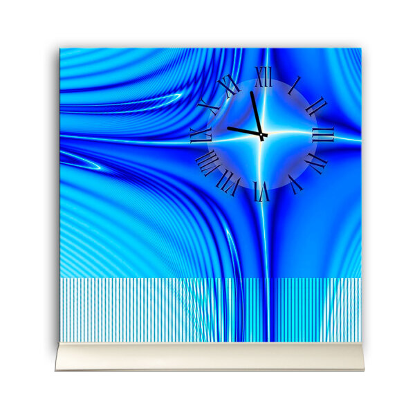 Tischuhr 30cmx30cm inkl. Alu-Ständer- modernes Design, geräuschloses Quarzuhrwerk -Kaminuhr-Standuhr TU3063 DIXTIME