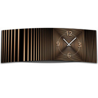 Wanduhr XXL 3D Optik Dixtime abstrakt bronze 30x90 cm...
