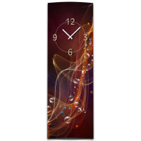 Wanduhr XXL 3D Optik Dixtime abstrakt rot dunkel 30x90 cm...